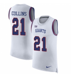 Men's Nike New York Giants #21 Landon Collins Limited White Rush Player Name & Number Tank Top NFL Jersey