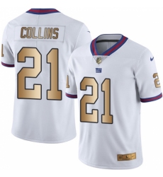 Men's Nike New York Giants #21 Landon Collins Limited White/Gold Rush NFL Jersey