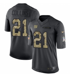 Youth Nike New York Giants #21 Landon Collins Limited Black 2016 Salute to Service NFL Jersey