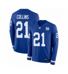 Youth Nike New York Giants #21 Landon Collins Limited Royal Blue Therma Long Sleeve NFL Jersey