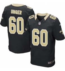 Men's Nike New Orleans Saints #60 Max Unger Black Team Color Vapor Untouchable Elite Player NFL Jersey