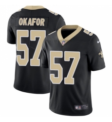 Men's Nike New Orleans Saints #91 Alex Okafor Black Team Color Vapor Untouchable Limited Player NFL Jersey