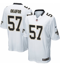 Men's Nike New Orleans Saints #91 Alex Okafor Game White NFL Jersey