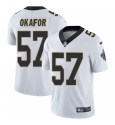 Men's Nike New Orleans Saints #91 Alex Okafor White Vapor Untouchable Limited Player NFL Jersey