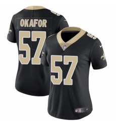 Women's Nike New Orleans Saints #91 Alex Okafor Black Team Color Vapor Untouchable Limited Player NFL Jersey