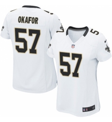Women's Nike New Orleans Saints #91 Alex Okafor Game White NFL Jersey