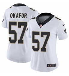 Women's Nike New Orleans Saints #91 Alex Okafor White Vapor Untouchable Limited Player NFL Jersey