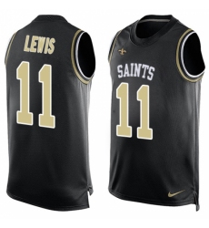 Men's Nike New Orleans Saints #11 Tommylee Lewis Limited Black Player Name & Number Tank Top NFL Jersey