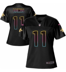 Women's Nike New Orleans Saints #11 Tommylee Lewis Game Black Fashion NFL Jersey