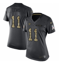 Women's Nike New Orleans Saints #11 Tommylee Lewis Limited Black 2016 Salute to Service NFL Jersey