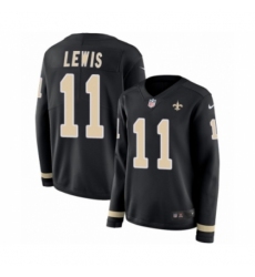 Women's Nike New Orleans Saints #11 Tommylee Lewis Limited Black Therma Long Sleeve NFL Jersey