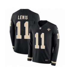 Youth Nike New Orleans Saints #11 Tommylee Lewis Limited Black Therma Long Sleeve NFL Jersey