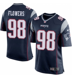 Men's Nike New England Patriots #98 Trey Flowers Game Navy Blue Team Color NFL Jersey