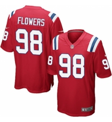 Men's Nike New England Patriots #98 Trey Flowers Game Red Alternate NFL Jersey