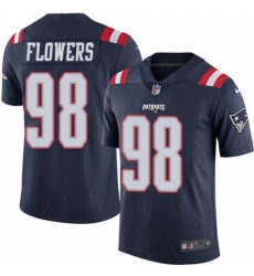 Men's Nike New England Patriots #98 Trey Flowers Limited Navy Blue Rush Vapor Untouchable NFL Jersey