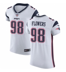 Men's Nike New England Patriots #98 Trey Flowers White Vapor Untouchable Elite Player NFL Jersey