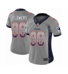 Women's Nike New England Patriots #98 Trey Flowers Limited Gray Rush Drift Fashion NFL Jersey