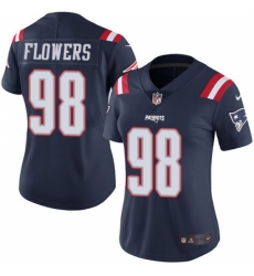 Women's Nike New England Patriots #98 Trey Flowers Limited Navy Blue Rush Vapor Untouchable NFL Jersey