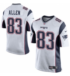 Men's Nike New England Patriots #83 Dwayne Allen Game White NFL Jersey
