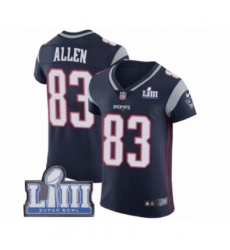 Men's Nike New England Patriots #83 Dwayne Allen Navy Blue Team Color Vapor Untouchable Elite Player Super Bowl LIII Bound NFL Jersey