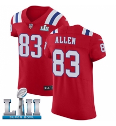 Men's Nike New England Patriots #83 Dwayne Allen Red Alternate Vapor Untouchable Elite Player Super Bowl LII NFL Jersey