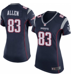 Women's Nike New England Patriots #83 Dwayne Allen Game Navy Blue Team Color NFL Jersey