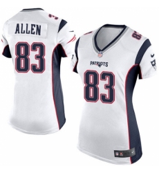Women's Nike New England Patriots #83 Dwayne Allen Game White NFL Jersey