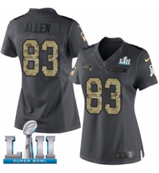 Women's Nike New England Patriots #83 Dwayne Allen Limited Black 2016 Salute to Service Super Bowl LII NFL Jersey