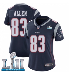 Women's Nike New England Patriots #83 Dwayne Allen Navy Blue Team Color Vapor Untouchable Limited Player Super Bowl LII NFL Jersey