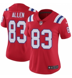 Women's Nike New England Patriots #83 Dwayne Allen Red Alternate Vapor Untouchable Limited Player NFL Jersey