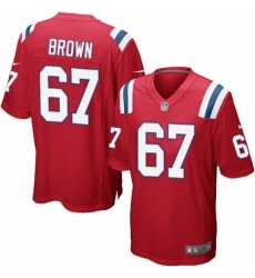 Men's Nike New England Patriots #67 Trent Brown Game Red Alternate NFL Jersey