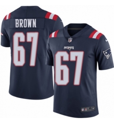 Men's Nike New England Patriots #67 Trent Brown Limited Navy Blue Rush Vapor Untouchable NFL Jersey