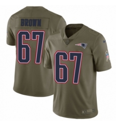 Men's Nike New England Patriots #67 Trent Brown Limited Olive 2017 Salute to Service NFL Jersey