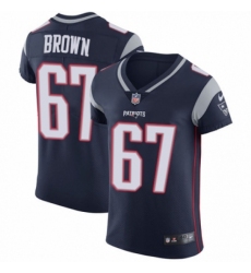 Men's Nike New England Patriots #67 Trent Brown Navy Blue Team Color Vapor Untouchable Elite Player NFL Jersey