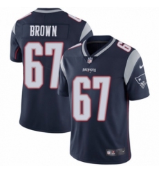 Men's Nike New England Patriots #67 Trent Brown Navy Blue Team Color Vapor Untouchable Limited Player NFL Jersey