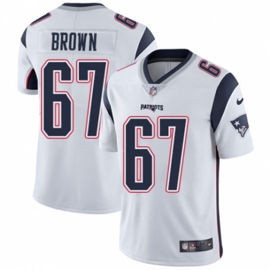 Men's Nike New England Patriots #67 Trent Brown White Vapor Untouchable Limited Player NFL Jersey Men's Nike New England Patriots #67 Trent Brown White Vapor Untouchable Limited Player NFL Jersey