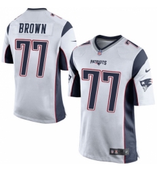 Men's Nike New England Patriots #77 Trent Brown Game White NFL Jersey