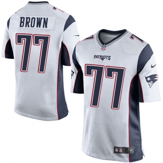 Men's Nike New England Patriots #77 Trent Brown Game White NFL Jersey Men's Nike New England Patriots #77 Trent Brown Game White NFL Jersey