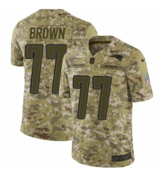 Men's Nike New England Patriots #77 Trent Brown Limited Camo 2018 Salute to Service NFL Jersey