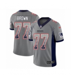 Men's Nike New England Patriots #77 Trent Brown Limited Gray Rush Drift Fashion NFL Jersey
