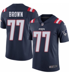 Men's Nike New England Patriots #77 Trent Brown Limited Navy Blue Rush Vapor Untouchable NFL Jersey