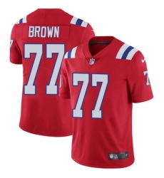 Men's Nike New England Patriots #77 Trent Brown Red Alternate Vapor Untouchable Limited Player NFL Jersey