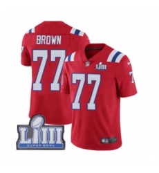Men's Nike New England Patriots #77 Trent Brown Red Alternate Vapor Untouchable Limited Player Super Bowl LIII Bound NFL Jersey