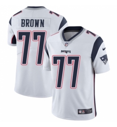 Men's Nike New England Patriots #77 Trent Brown White Vapor Untouchable Limited Player NFL Jersey