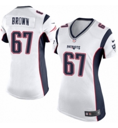 Women's Nike New England Patriots #67 Trent Brown Game White NFL Jersey