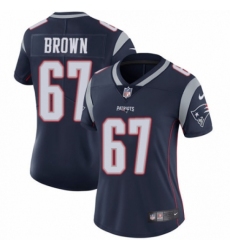 Women's Nike New England Patriots #67 Trent Brown Navy Blue Team Color Vapor Untouchable Limited Player NFL Jersey