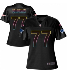 Women's Nike New England Patriots #77 Trent Brown Game Black Fashion NFL Jersey