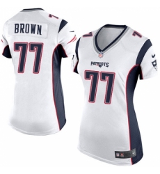 Women's Nike New England Patriots #77 Trent Brown Game White NFL Jersey