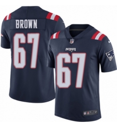 Youth Nike New England Patriots #67 Trent Brown Limited Navy Blue Rush Vapor Untouchable NFL Jersey