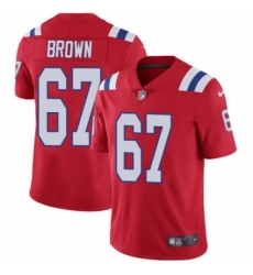 Youth Nike New England Patriots #67 Trent Brown Red Alternate Vapor Untouchable Limited Player NFL Jersey